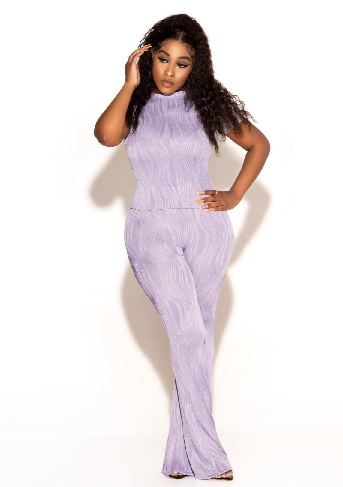 The On The Move Pant Set - Lavender