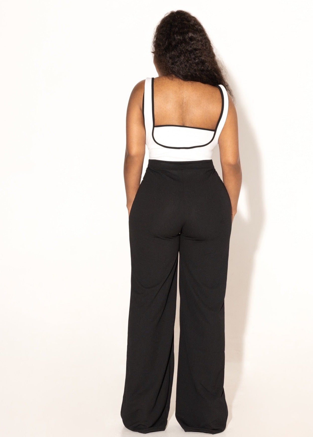 Lady In Black Jumpsuit Set